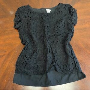 J. Crew Black Lace Blouse